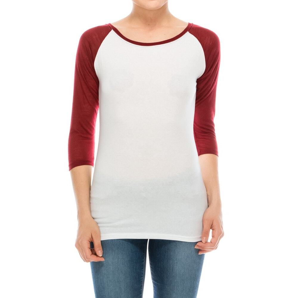 TIMING Girls Red White Long Sleeve Raglan Baseball T-Shirt Youth Size Small